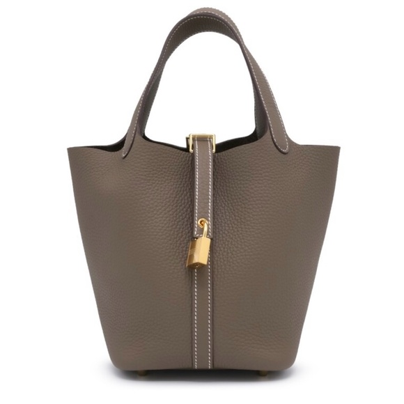 Handbags - Elegant Brown Leather Tote Bag